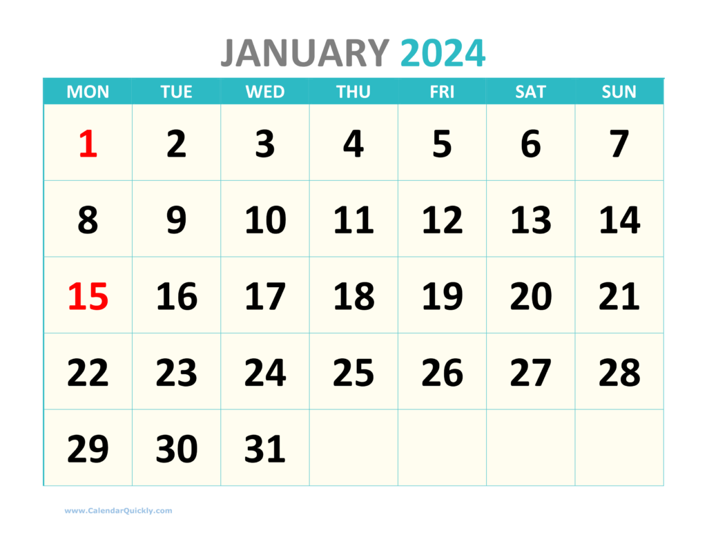 2024 Daily Calendar