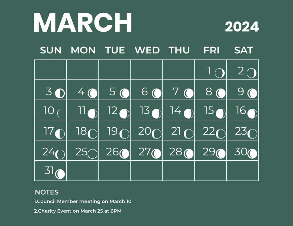 Moon Calendar March 2024