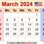 Free March 2024 Calendar