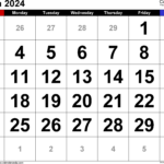 Calendar Template March 2024