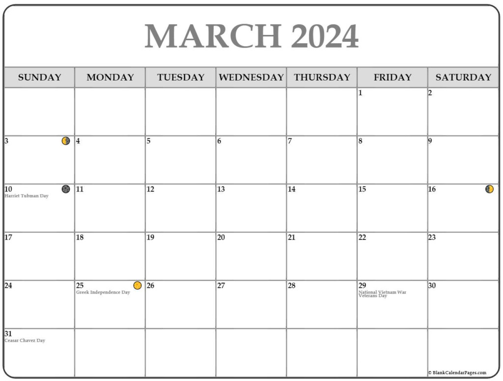 Moon Calendar March 2024