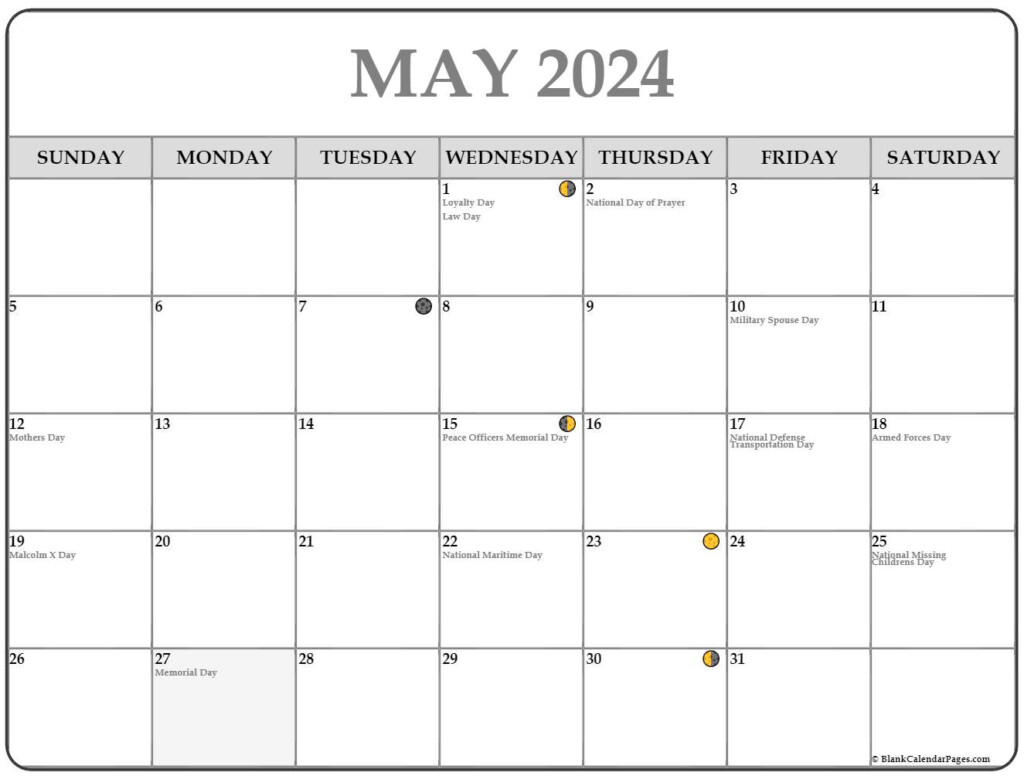 2024 Calendar With Moon Phases And Holidays