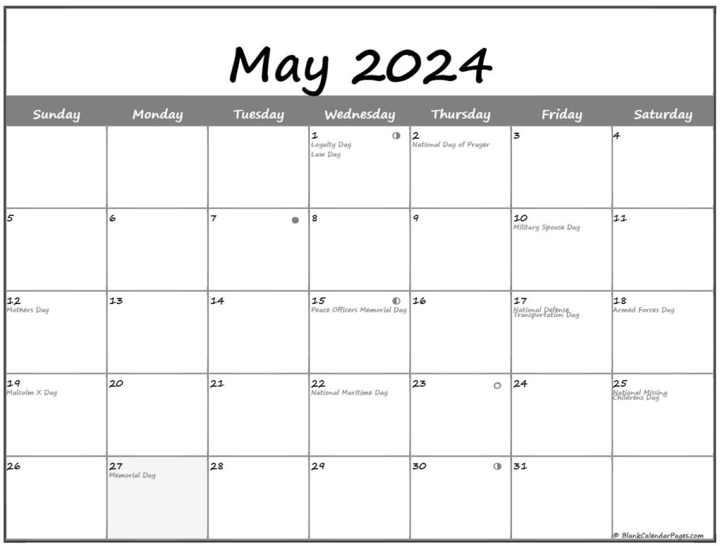 2024 Calendar With Moon Phases And Holidays