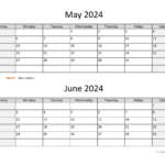 May June Calendar 2024