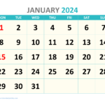 2024 Monthly Calender