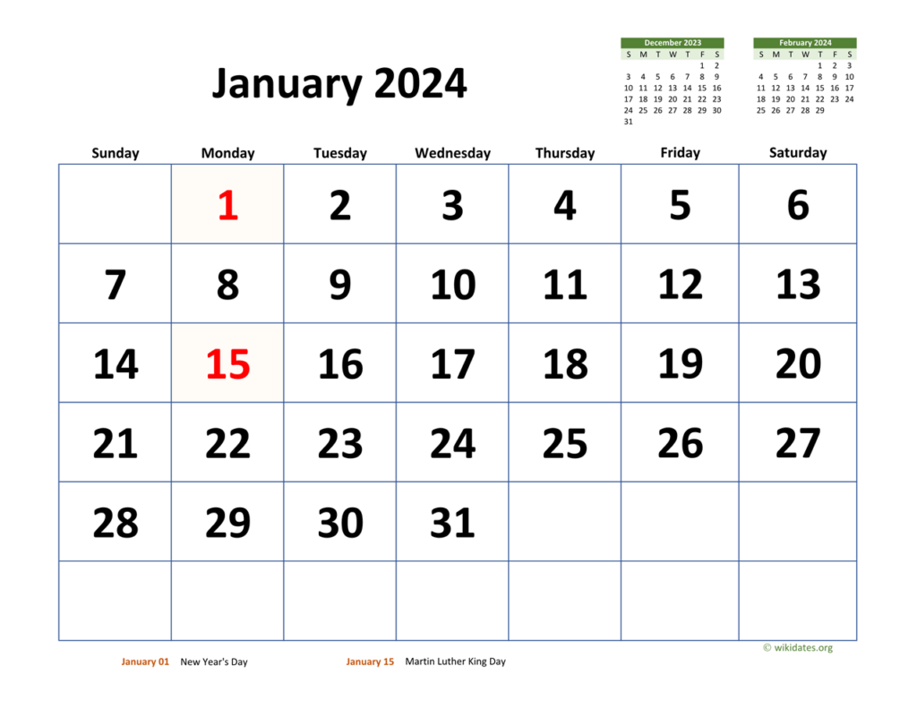 2024 Monthly Calender