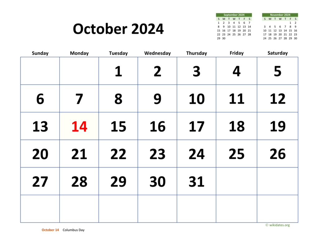 2024 Calendar October