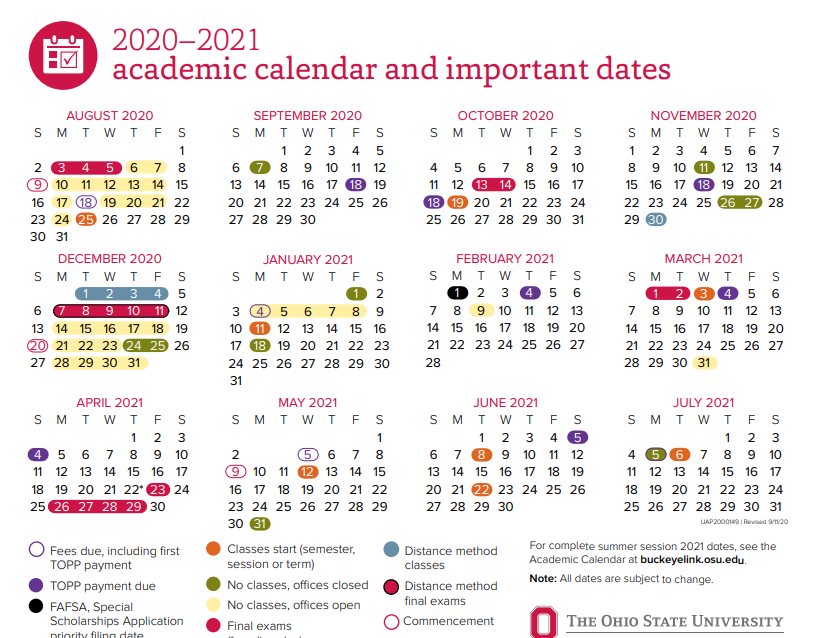 Ohio State Academic Calendar 202425 2024 Calendar Printable