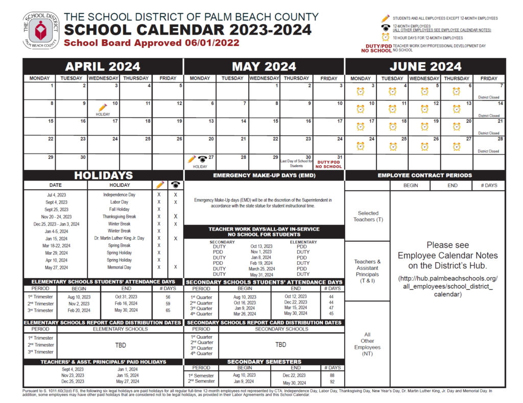 Palm Beach School Calendar 2024