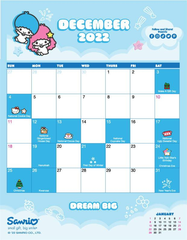 Sanrio Calendar 2024