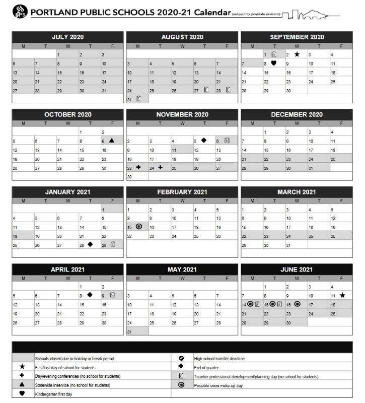 Portland State University Academic Calendar 2024