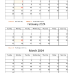 3 Month Printable Calendar 2024