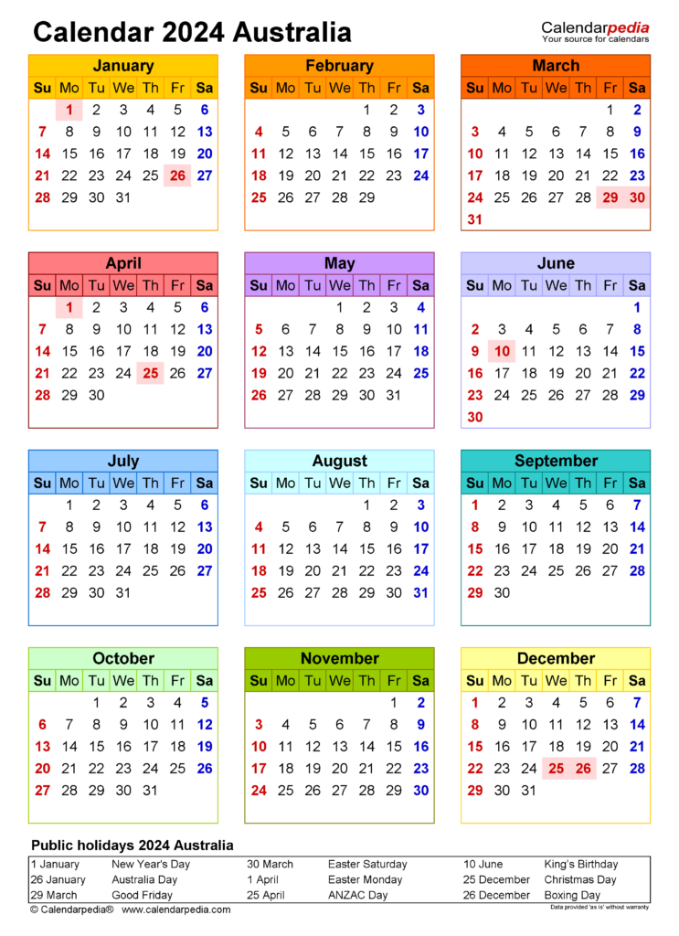 Season Calendar 2024