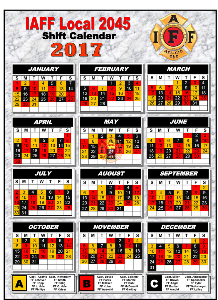 2024 Firefighter Shift Calendar