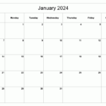 Free January 2024 Printable Calendar