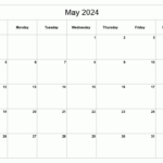 May Editable Calendar 2024