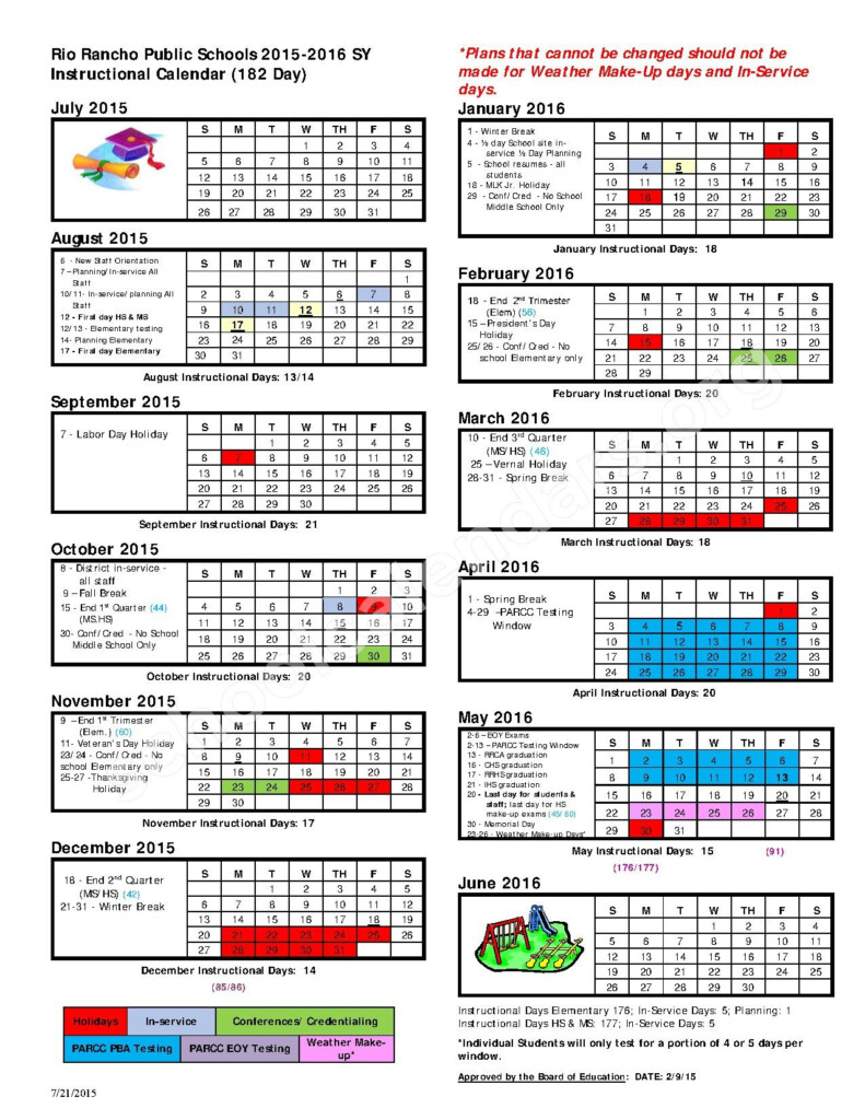 Rancho High School Calendar 2021-2024