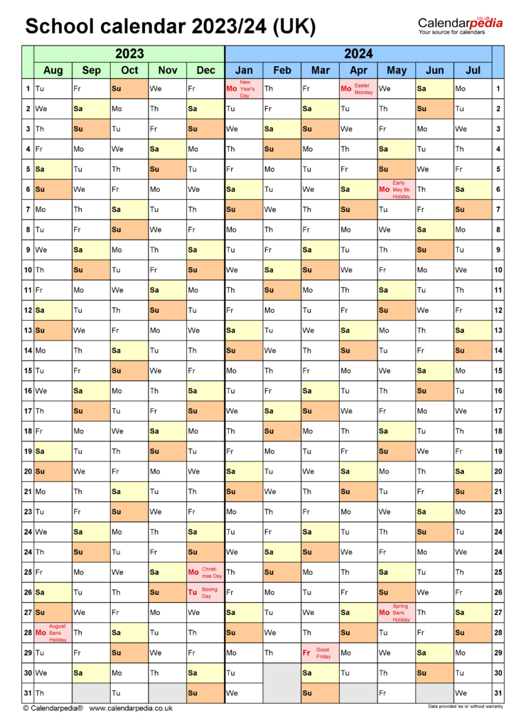 School Calendar 2024 To 2023