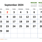 September 2024 Calender