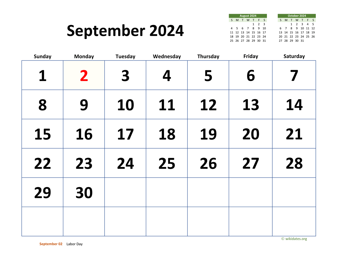 September 2024 Calender 2024 Calendar Printable