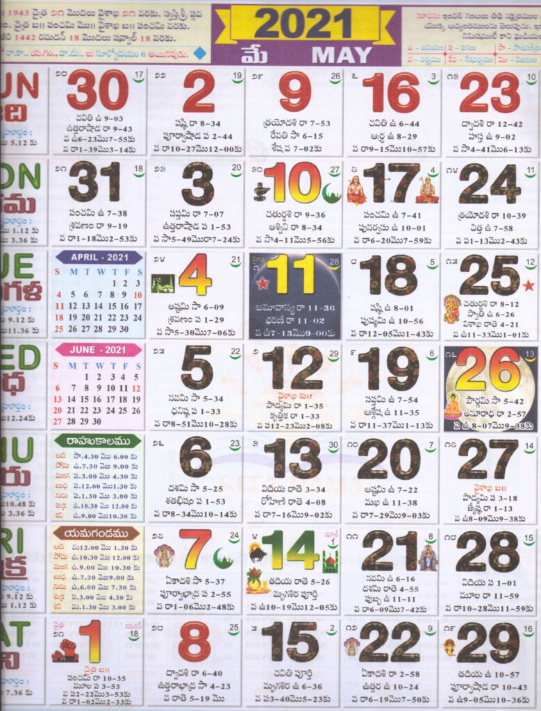 Telugu Calendar May 2024