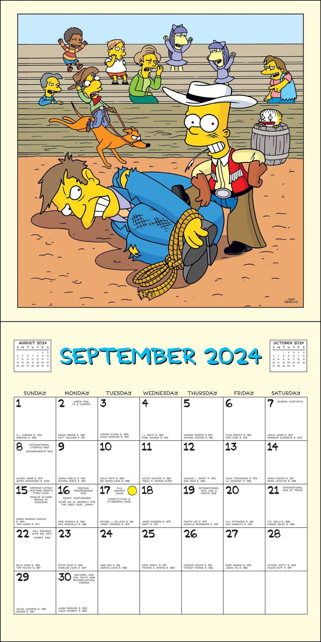 The Simpsons 2024 Wall Calendar Book Summary Video Official 2024
