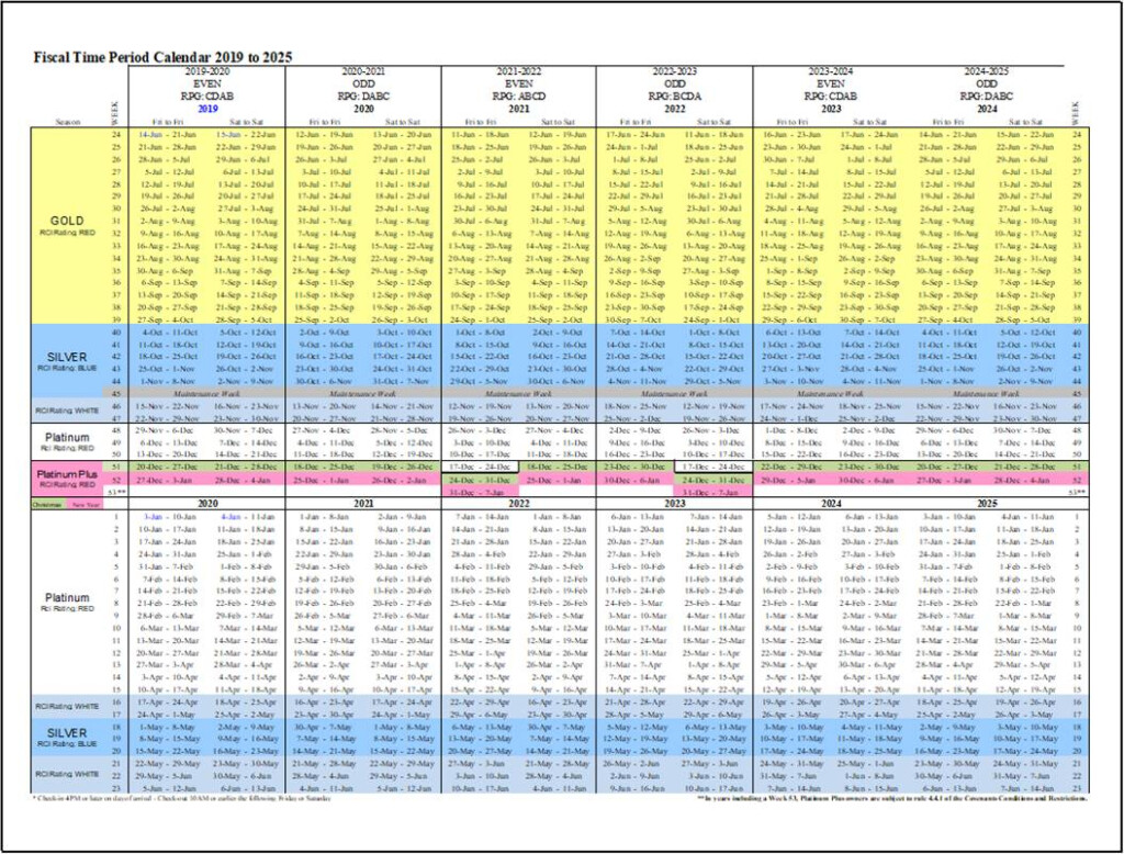 2024 Timeshare Calendar