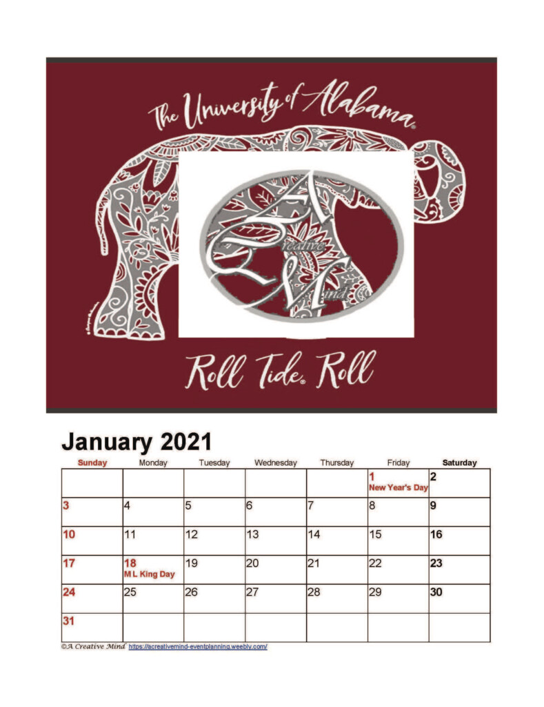 University Of Alabama Calendar 2021-2024