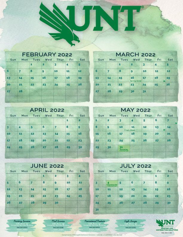 Unt Calendar 20212024 2024 Calendar Printable